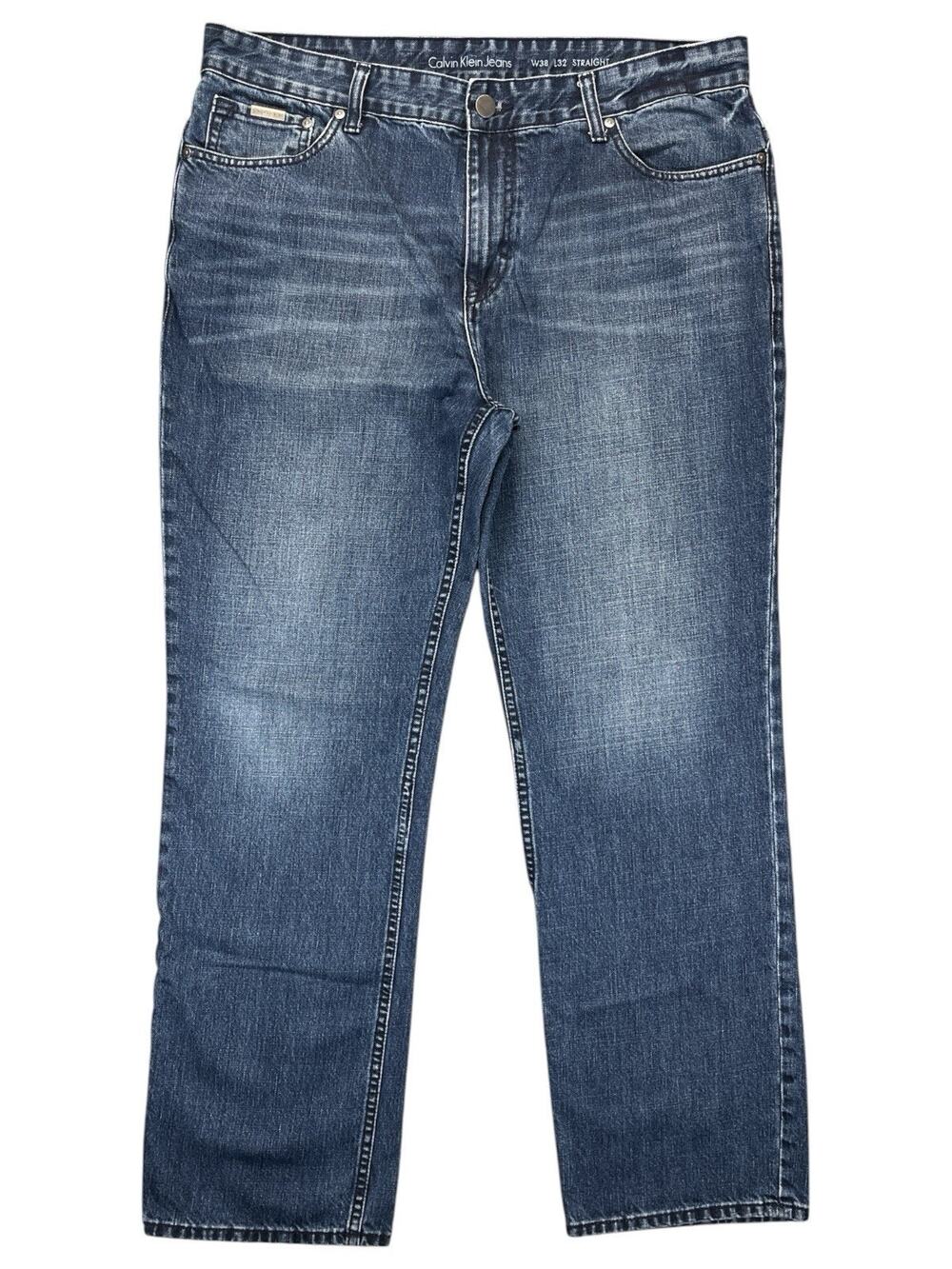 Calvin Klein Jeans Men’s 38x32 Dark Wash Straight Fit Classic Denim